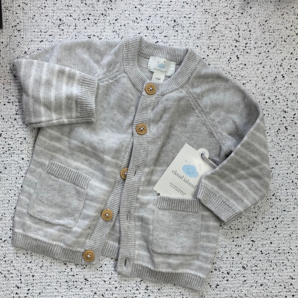 NWT Cloud Island 3-6M Cotton Cardigan